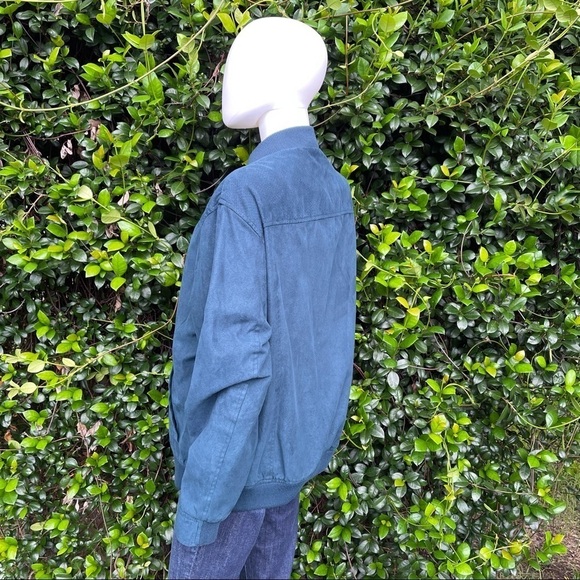 TASSO Elba Vegan Emerald Green Suede Racer Style Men’s Classic Jacket - Picture 6 of 10